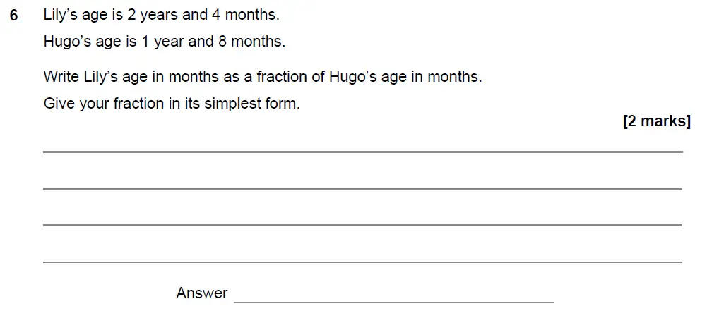Question 6 - GCSE AQA Higher Maths Past Paper 1 (Non-Calculator) - November 2021