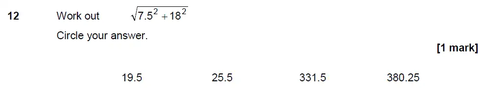 Question 12 - GCSE AQA Foundation Maths Past Paper 2 (Calculator) - November 2017