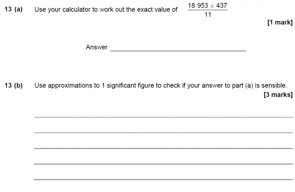 Question 13 - GCSE AQA Foundation Maths Past Paper 2 (Calculator) - November 2017