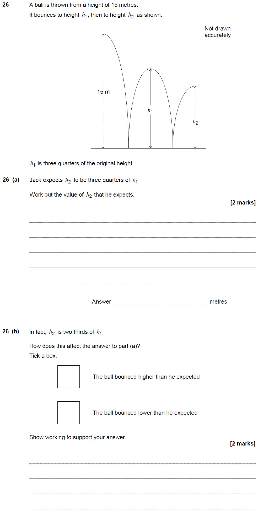 Question 26 - GCSE AQA Foundation Maths Past Paper 2 (Calculator) - November 2017