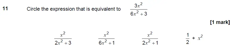 Question 11 - GCSE AQA Higher Maths Past Paper 2 (Calculator) - November 2017