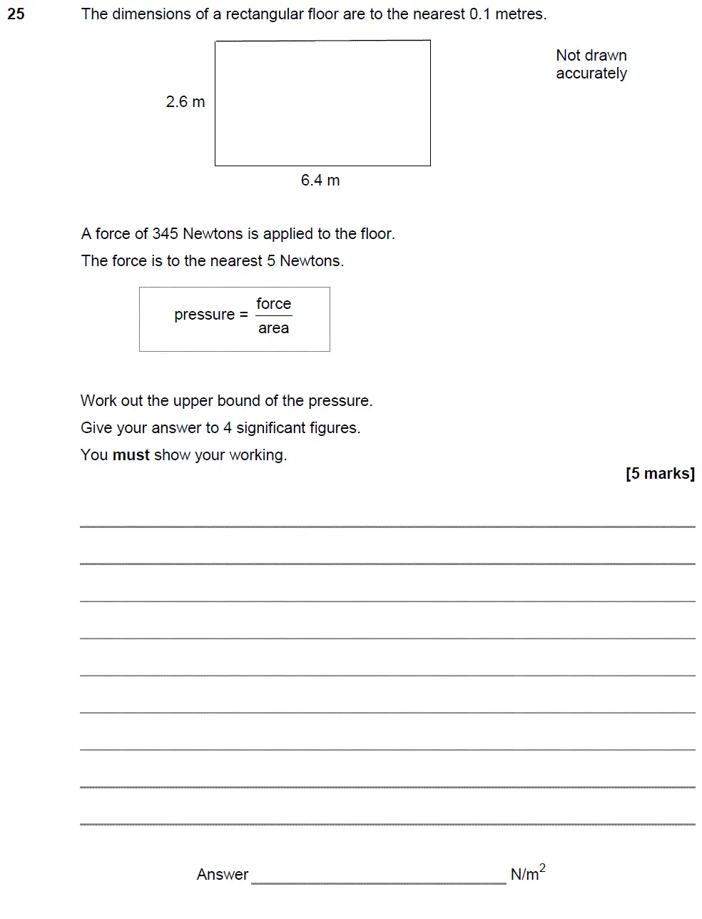 Question 25 - GCSE AQA Higher Maths Past Paper 2 (Calculator) - November 2017