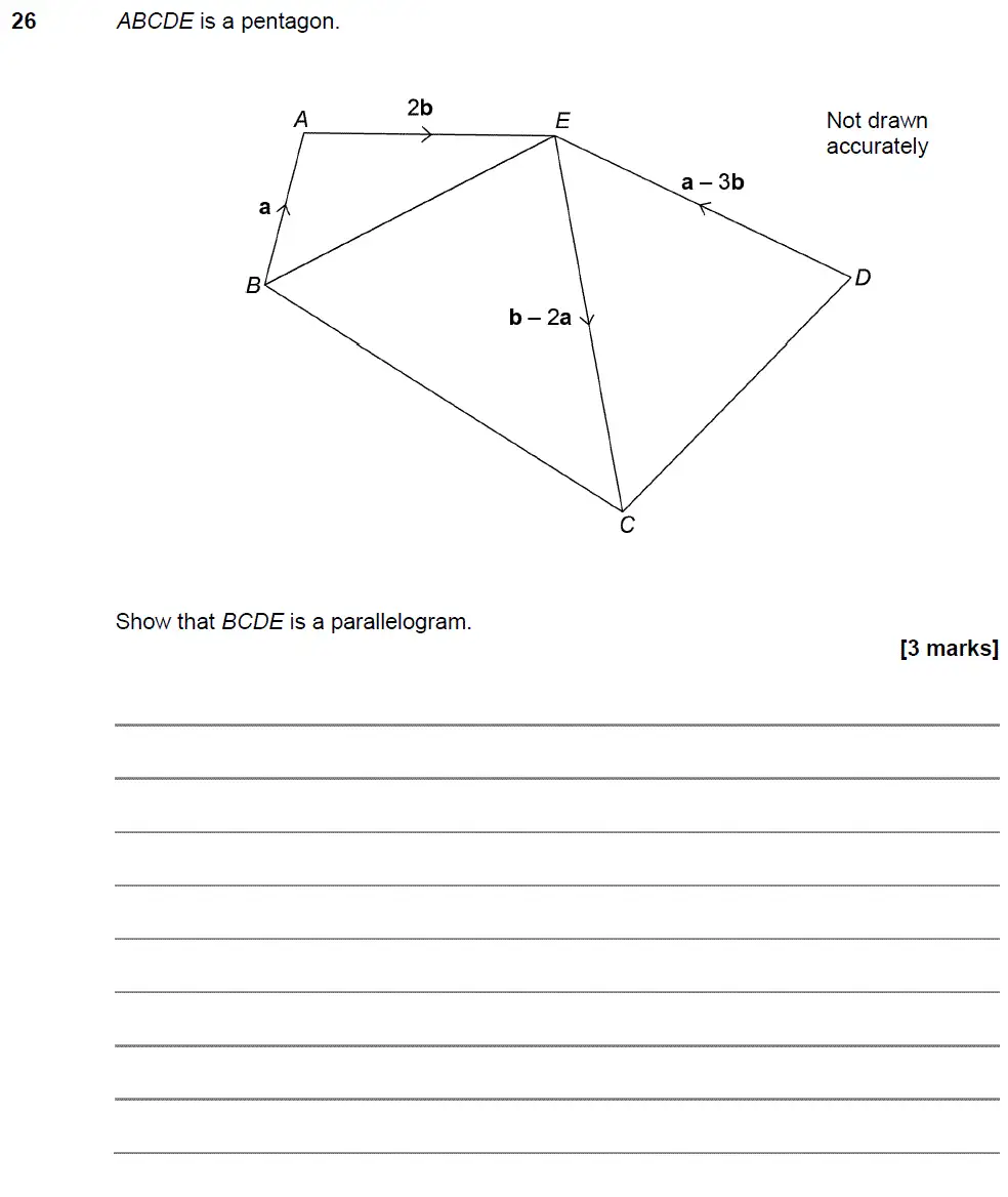 Question 26 - GCSE AQA Higher Maths Past Paper 2 (Calculator) - November 2017