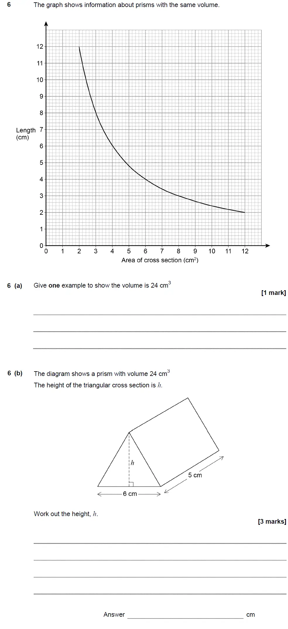 Question 6 - GCSE AQA Higher Maths Past Paper 2 (Calculator) - November 2017