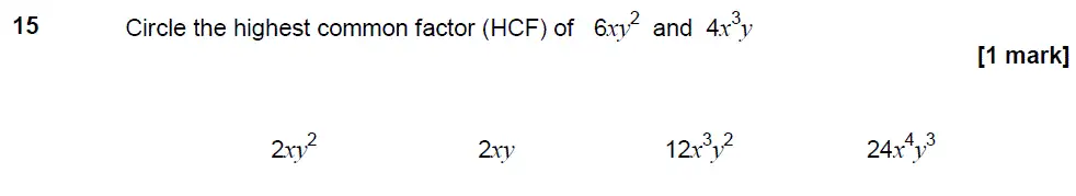 Question 15 - GCSE AQA Higher Maths Past Paper 3 (Calculator) - November 2017