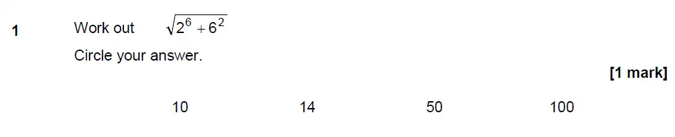 Question 1 - GCSE AQA Higher Maths Past Paper 1 (Non-Calculator) - June 2017