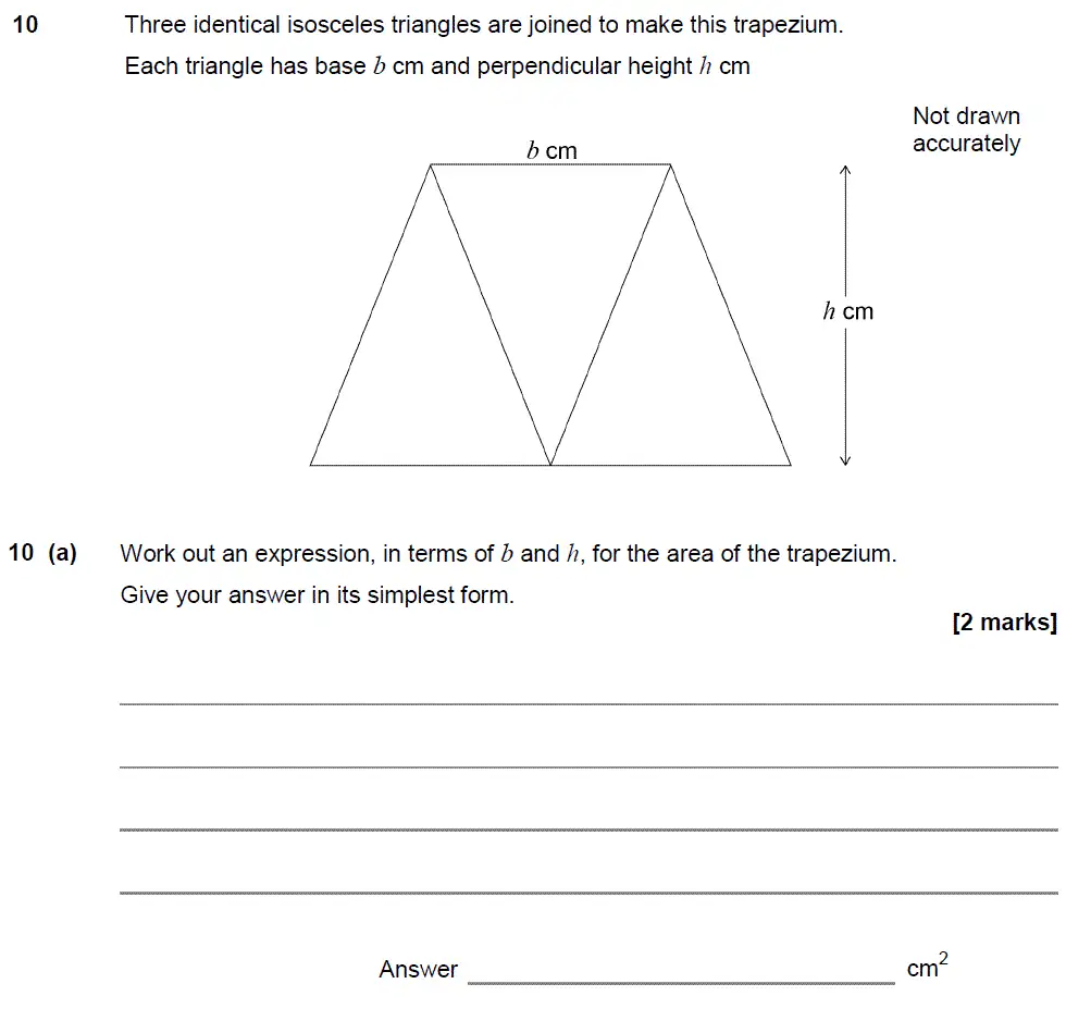 Question 11 - GCSE AQA Higher Maths Past Paper 1 (Non-Calculator) - June 2017