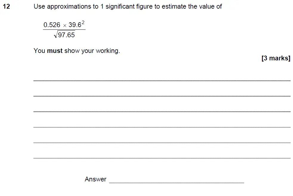 Question 14 - GCSE AQA Higher Maths Past Paper 1 (Non-Calculator) - June 2017