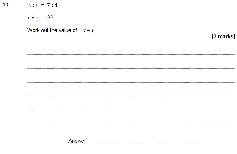 Question 15 - GCSE AQA Higher Maths Past Paper 1 (Non-Calculator) - June 2017