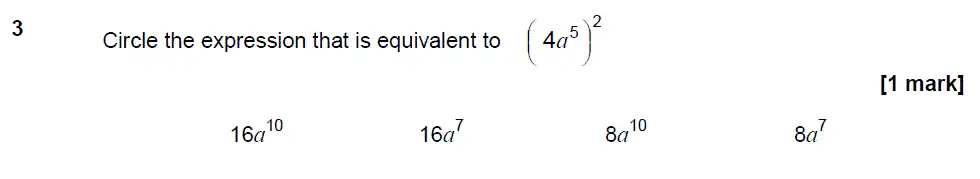 Question 3 - GCSE AQA Higher Maths Past Paper 1 (Non-Calculator) - June 2017