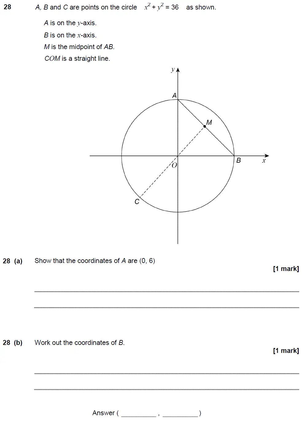 Question 32 - GCSE AQA Higher Maths Past Paper 1 (Non-Calculator) - June 2017