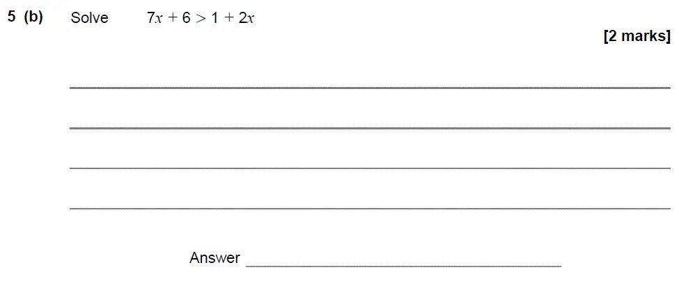 Question 6 - GCSE AQA Higher Maths Past Paper 1 (Non-Calculator) - June 2017