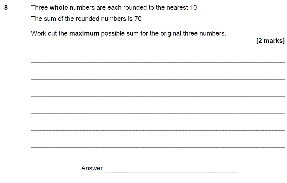 Question 9 - GCSE AQA Higher Maths Past Paper 1 (Non-Calculator) - June 2017