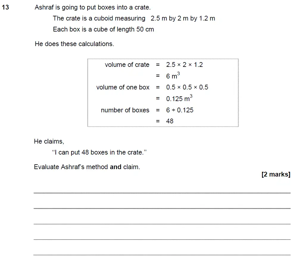 Question 14 - GCSE AQA Higher Maths Past Paper 2 (Calculator) - November 2018