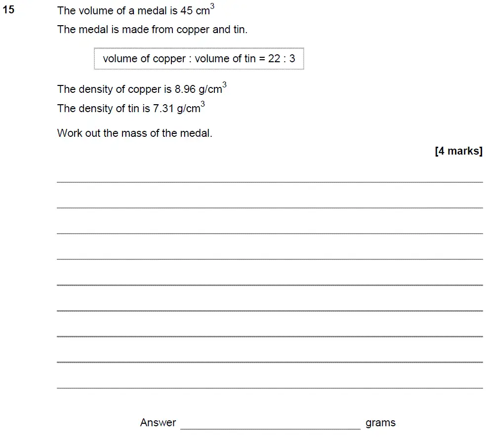 Question 16 - GCSE AQA Higher Maths Past Paper 2 (Calculator) - November 2018