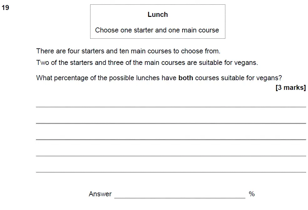 Question 20 - GCSE AQA Higher Maths Past Paper 2 (Calculator) - November 2018