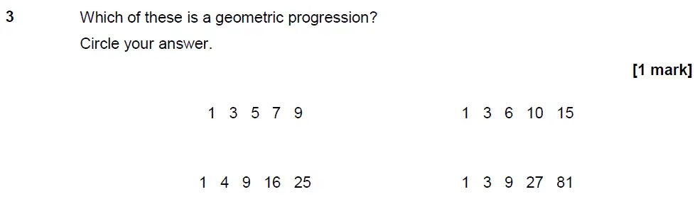 Question 3 - GCSE AQA Higher Maths Past Paper 2 (Calculator) - November 2018