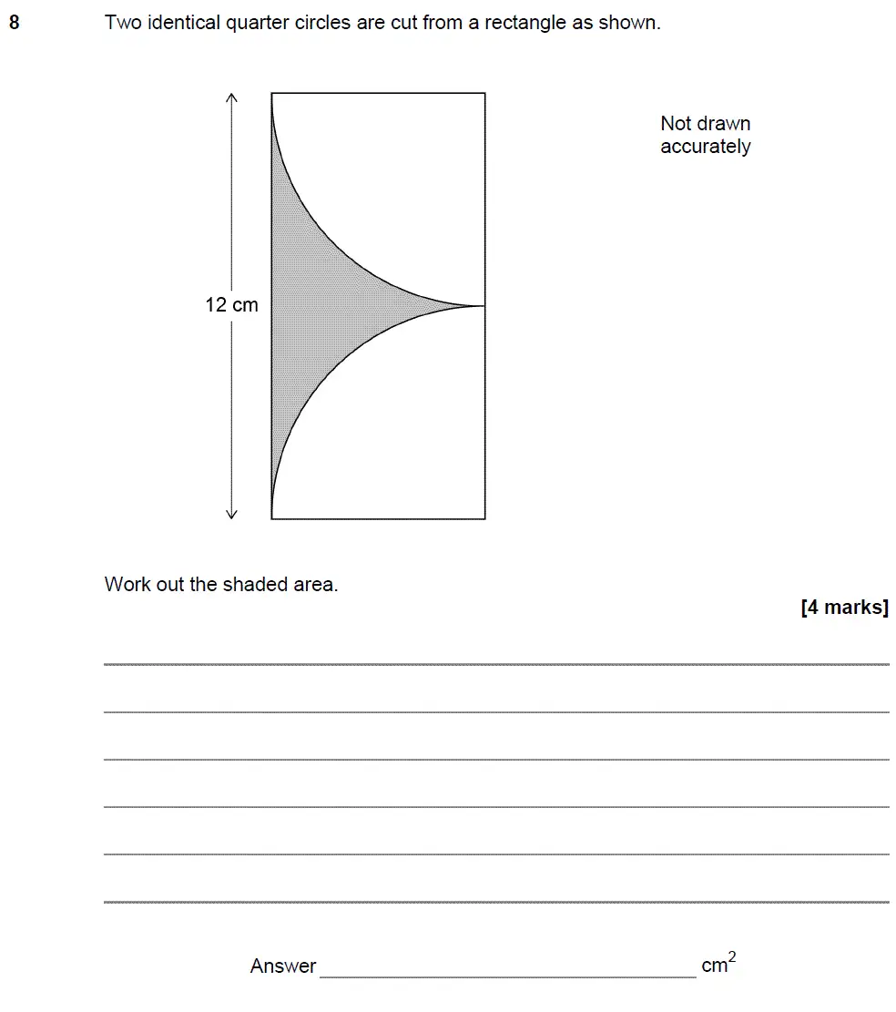 Question 9 - GCSE AQA Higher Maths Past Paper 2 (Calculator) - November 2018