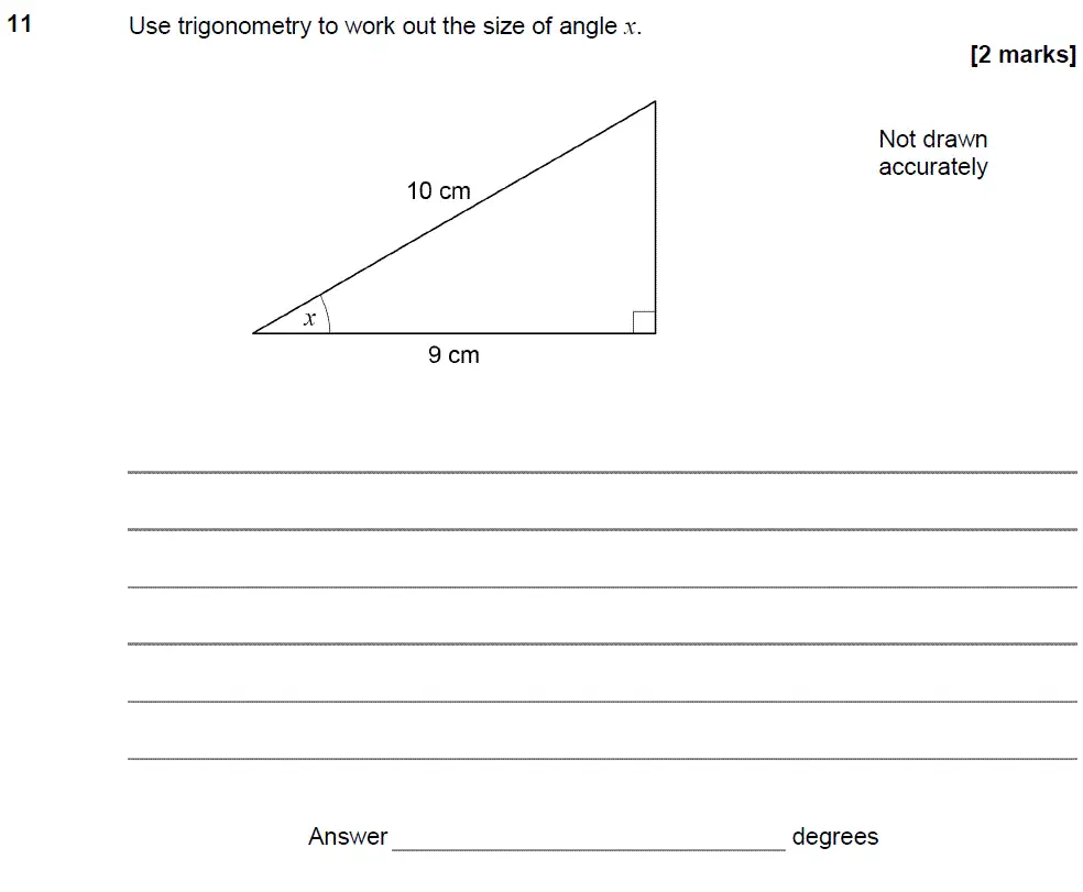 Question 11 - GCSE AQA Higher Maths Past Paper 3 (Calculator) - November 2018