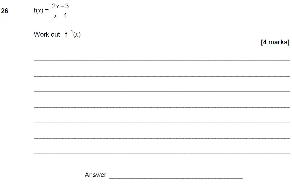 Question 26 - GCSE AQA Higher Maths Past Paper 3 (Calculator) - November 2018