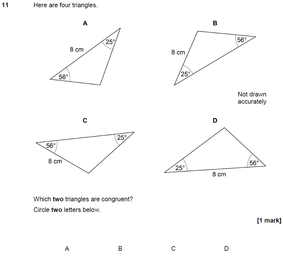 Question 11 - GCSE AQA Higher Maths Past Paper 1 (Non-Calculator) - November 2018
