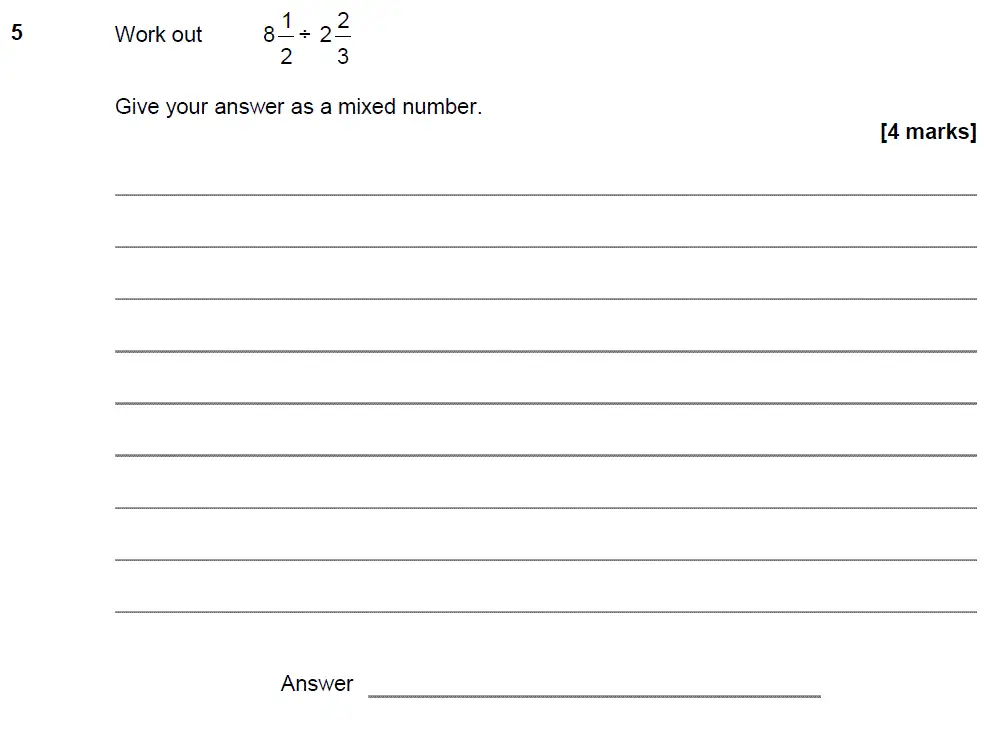 Question 5 - GCSE AQA Higher Maths Past Paper 1 (Non-Calculator) - November 2018