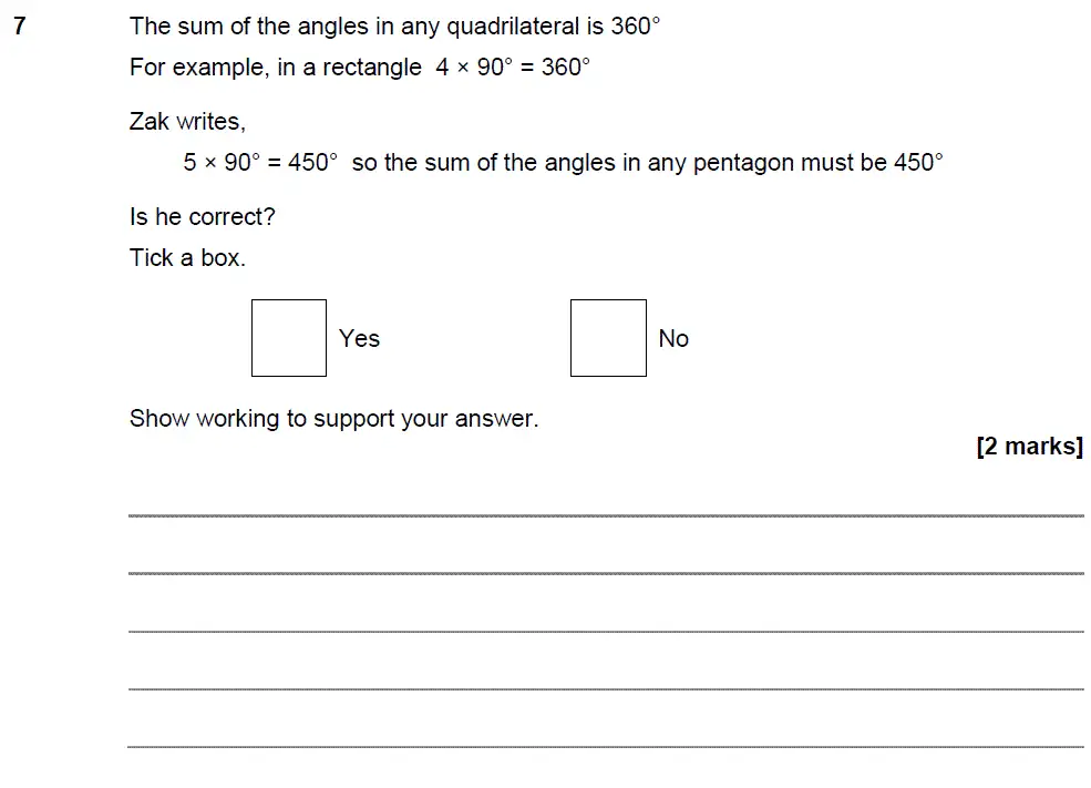 Question 7 - GCSE AQA Higher Maths Past Paper 1 (Non-Calculator) - November 2018