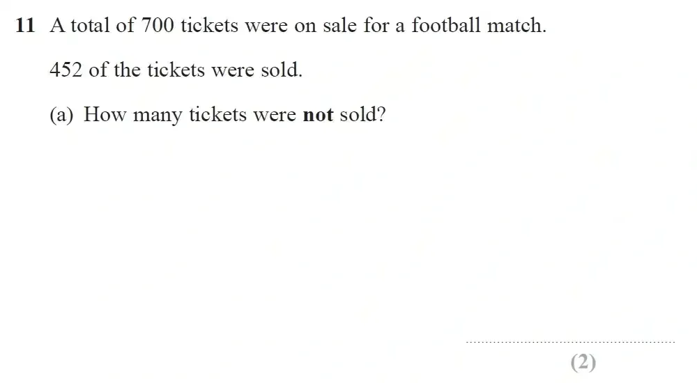 Question 11(a) - GCSE Edexcel Foundation Maths Past Paper 1 (Non-Calculator) - June 2023