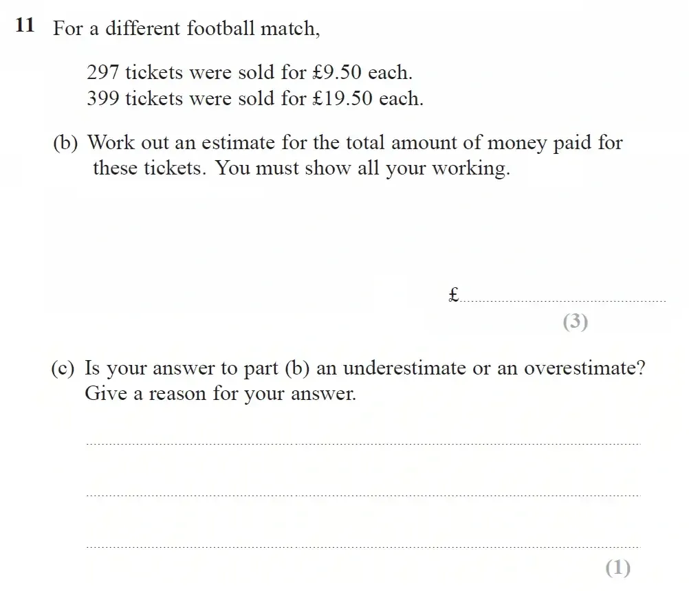 Question 11(b,c) - GCSE Edexcel Foundation Maths Past Paper 1 June 2023