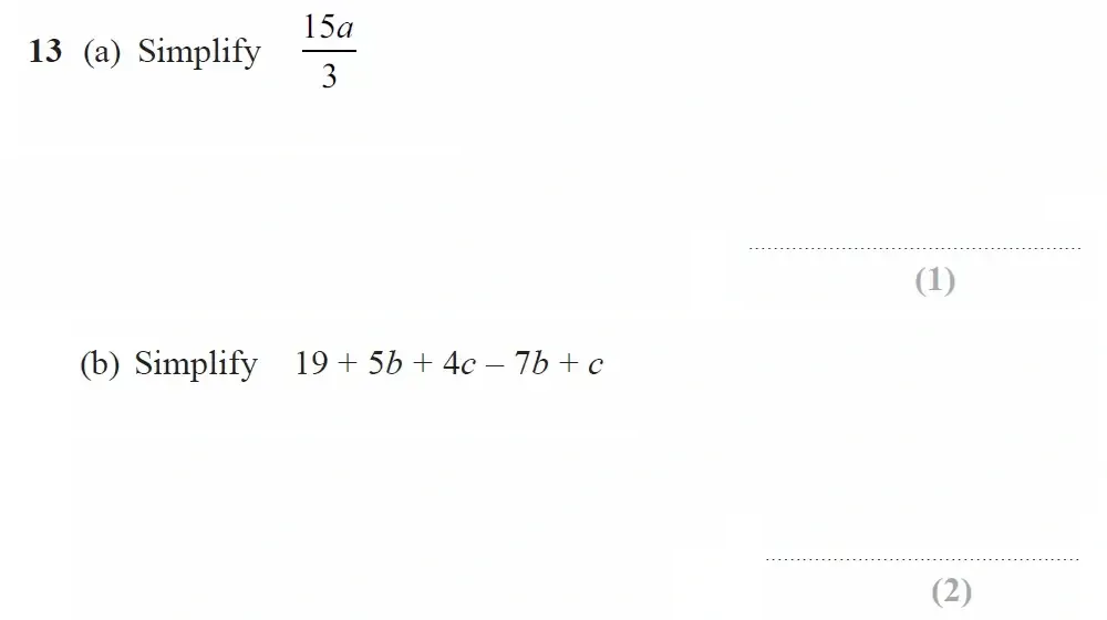 Question 13(a,b) - GCSE Edexcel Foundation Maths Past Paper 1 June 2023
