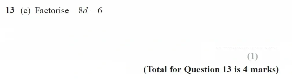 Question 13(c) - GCSE Edexcel Foundation Maths Past Paper 1 June 2023