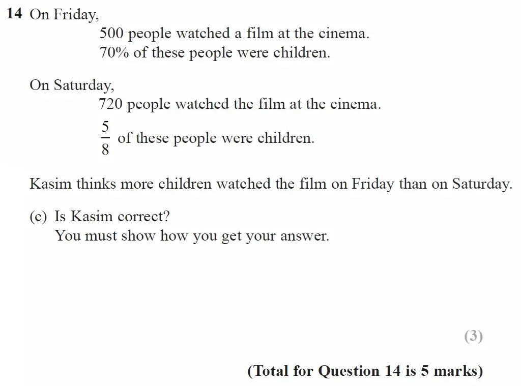 Question 14(c) - GCSE Edexcel Foundation Maths Past Paper 1 June 2023