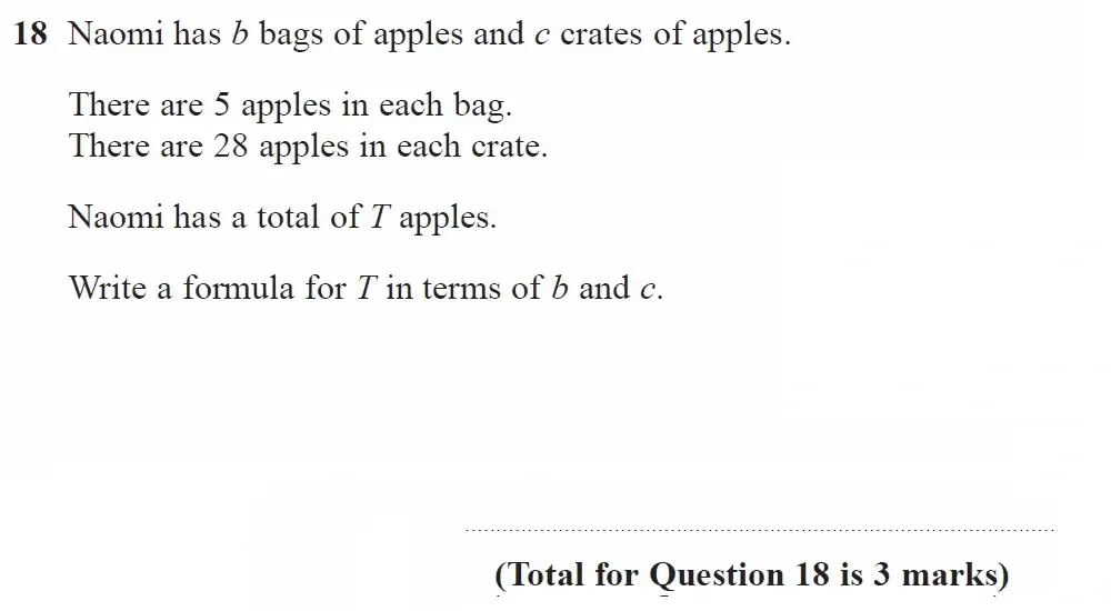 Question 18 - GCSE Edexcel Foundation Maths Past Paper 1 June 2023