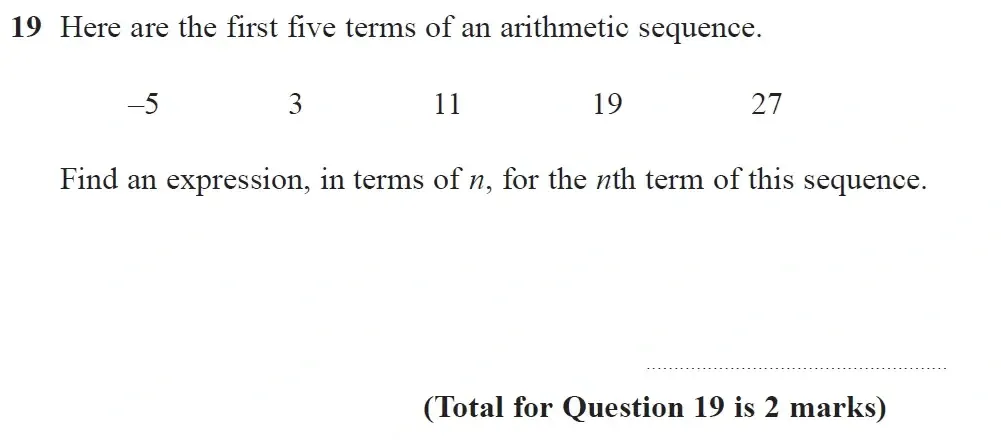 Question 19 - GCSE Edexcel Foundation Maths Past Paper 1 June 2023