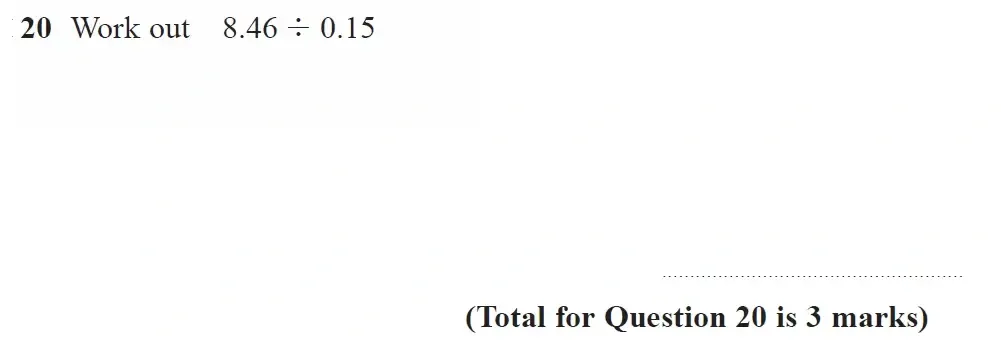 Question 20 - GCSE Edexcel Foundation Maths Past Paper 1 June 2023