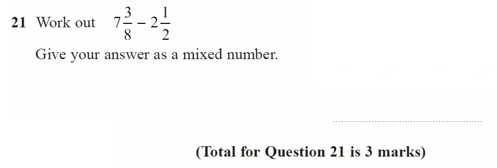 Question 21 - GCSE Edexcel Foundation Maths Past Paper 1 June 2023