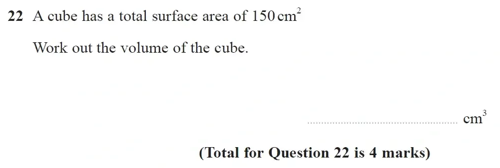 Question 22 - GCSE Edexcel Foundation Maths Past Paper 1 June 2023