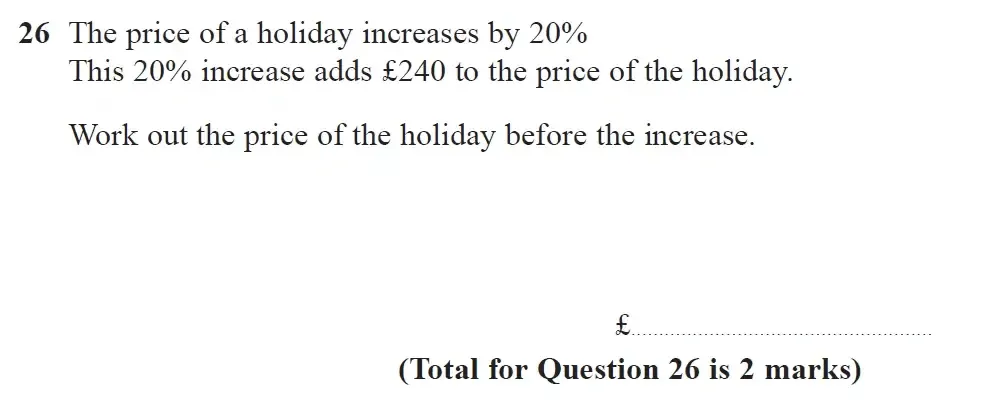 Question 26 - GCSE Edexcel Foundation Maths Past Paper 1 June 2023