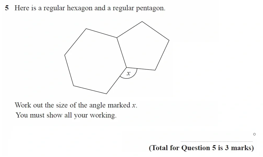 Question 05 - GCSE Edexcel Higher Maths Past Paper 1 (Non-Calculator) - June 2022