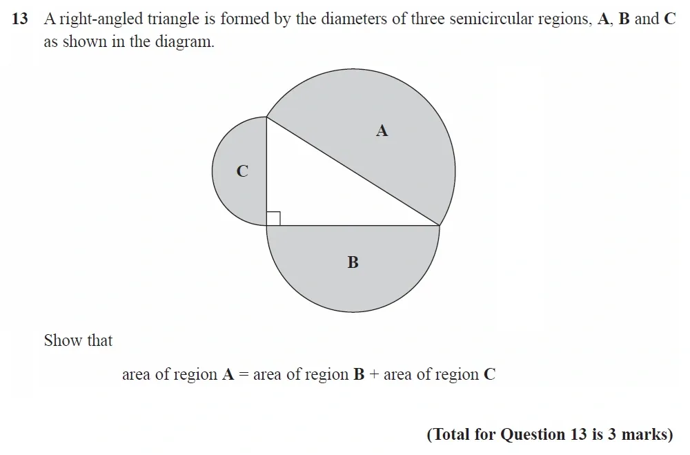 Question 13 - GCSE Edexcel Higher Maths Past Paper 1 (Non-Calculator) - June 2022