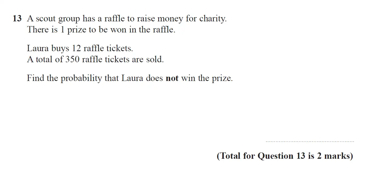 Question 13 - GCSE Edexcel Foundation Maths Past Paper 2 (Calculator) - June 2018