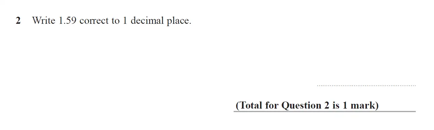 Question 2 - GCSE Edexcel Foundation Maths Past Paper 2 (Calculator) - June 2018