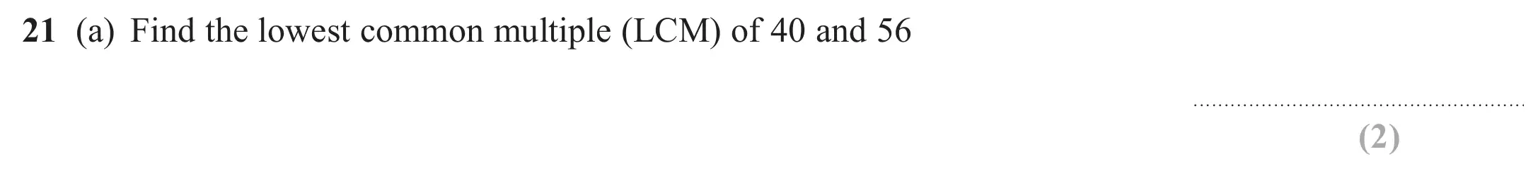 Question 21(a) - GCSE Edexcel Foundation Maths Past Paper 2 (Calculator) - June 2018