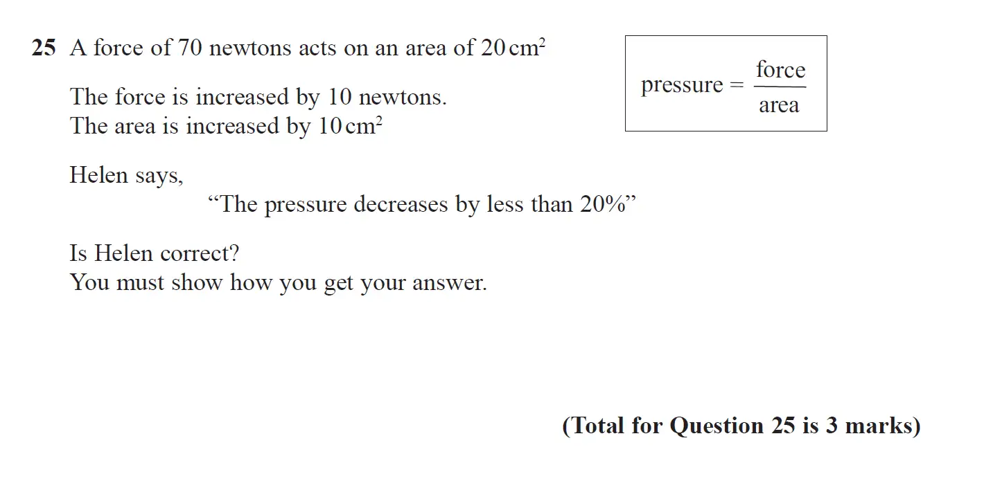 Question 25 - GCSE Edexcel Foundation Maths Past Paper 2 (Calculator) - June 2018