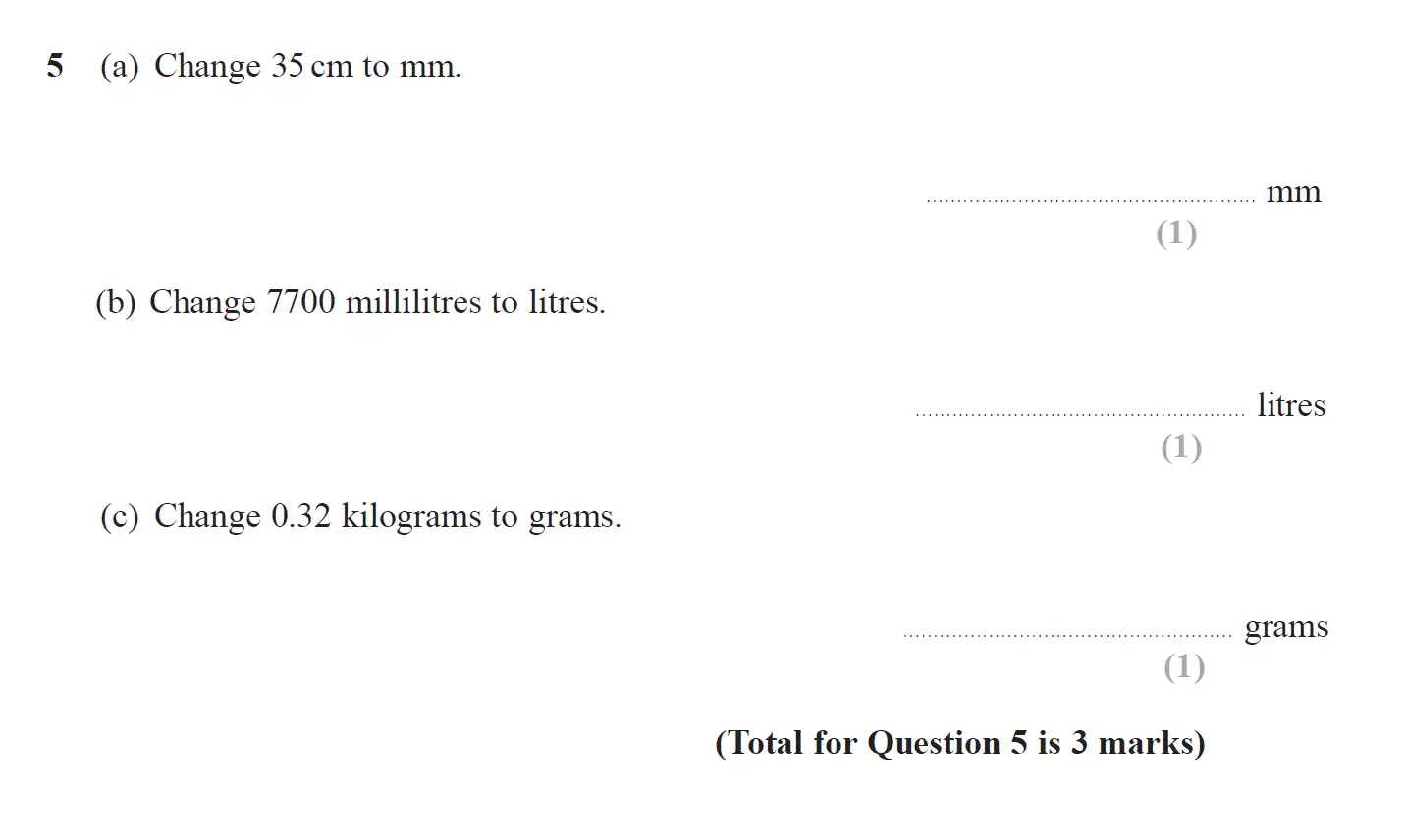 Question 5 - GCSE Edexcel Foundation Maths Past Paper 2 (Calculator) - June 2018