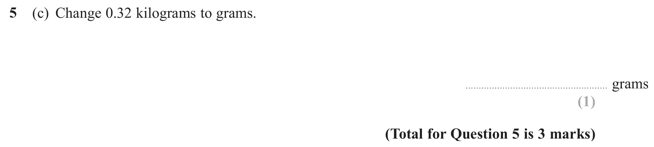 Question 5(c) - GCSE Edexcel Foundation Maths Past Paper 2 (Calculator) - June 2018