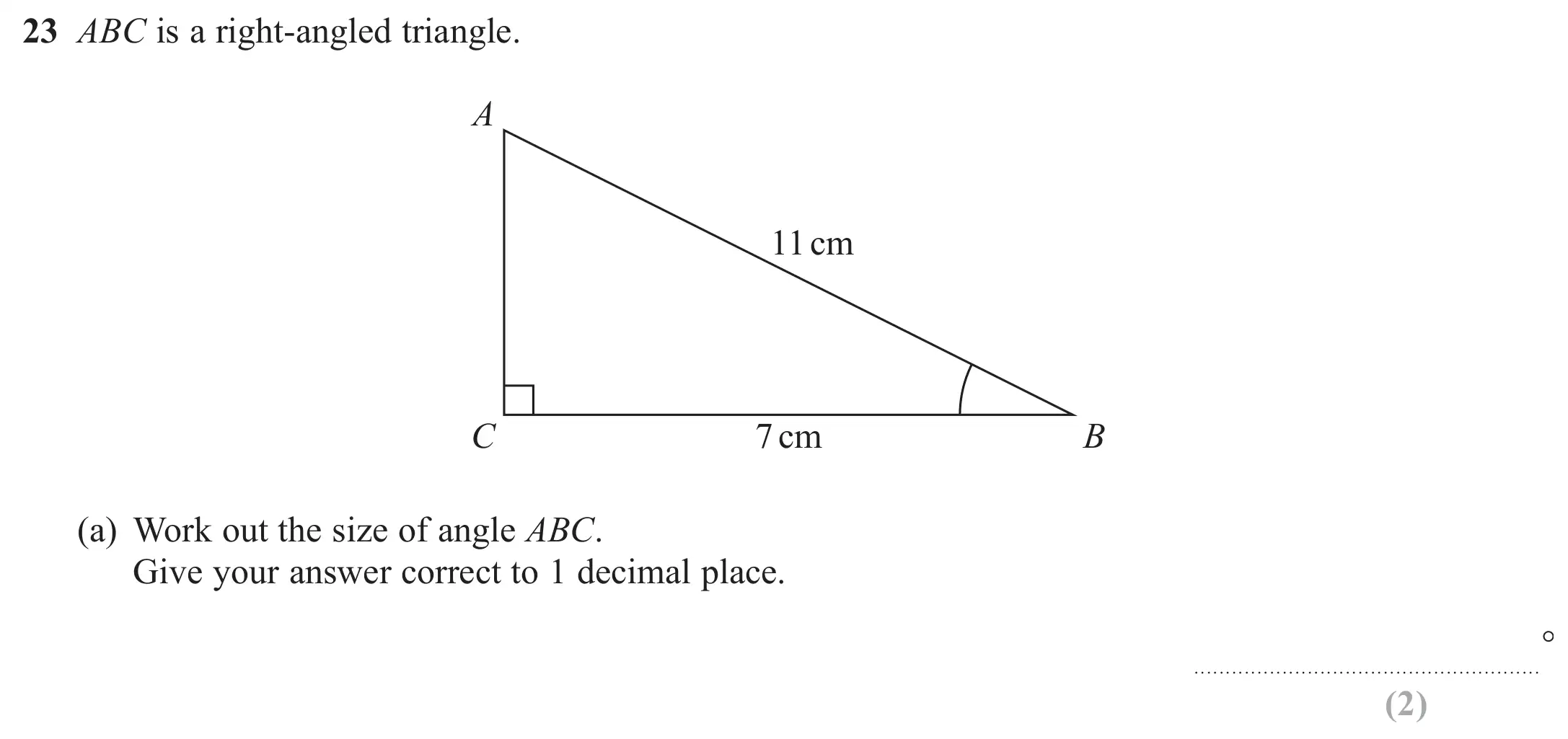 Question 23(a) - GCSE Edexcel Foundation Maths Past Paper 3 (Calculator) - June 2018
