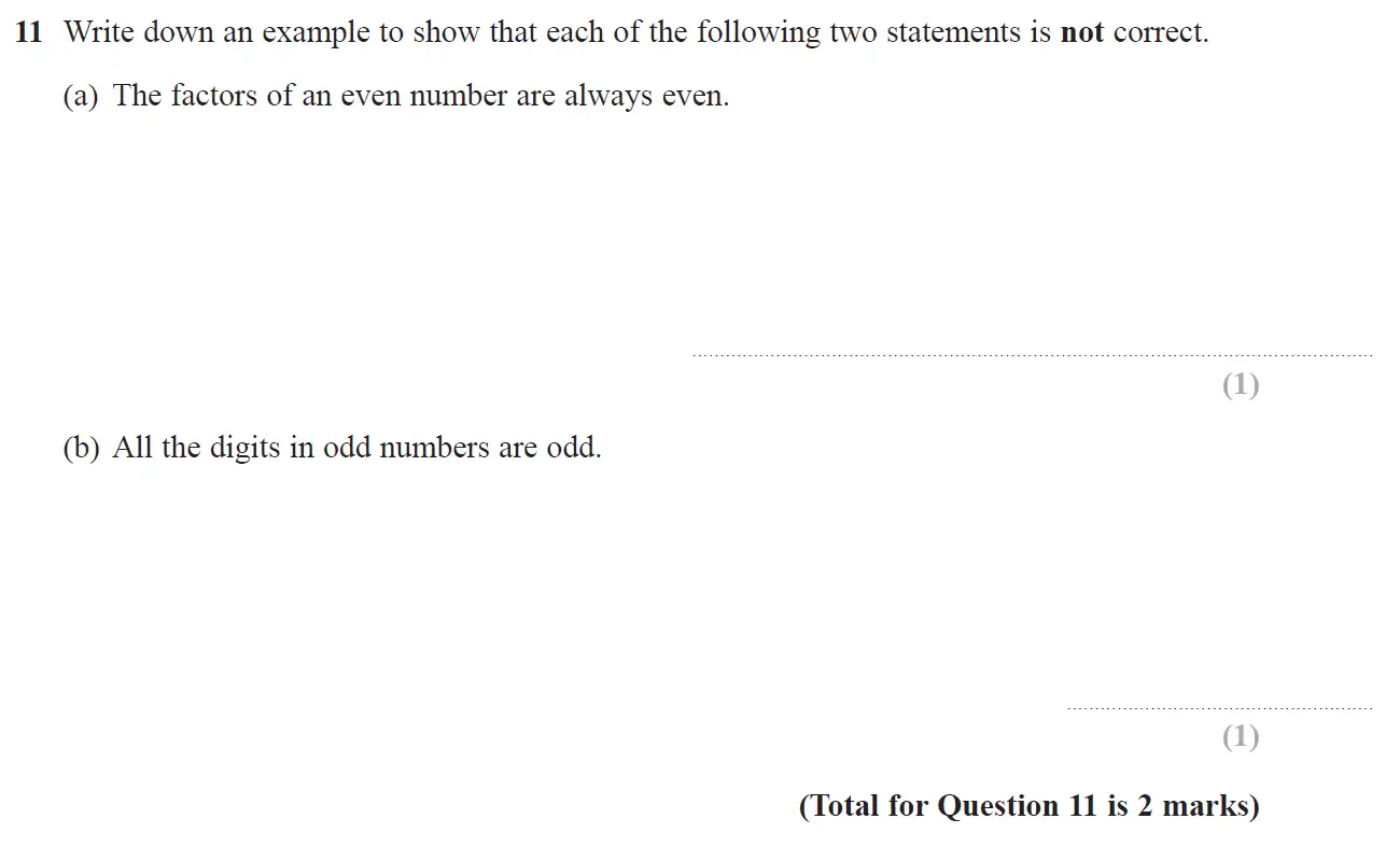 Question 11 - GCSE Edexcel Foundation Maths Past Paper 1 (Non-Calculator) - June 2018