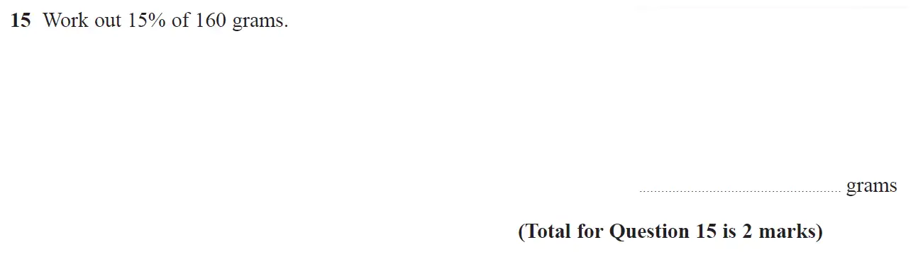 Question 15 - GCSE Edexcel Foundation Maths Past Paper 1 (Non-Calculator) - June 2018
