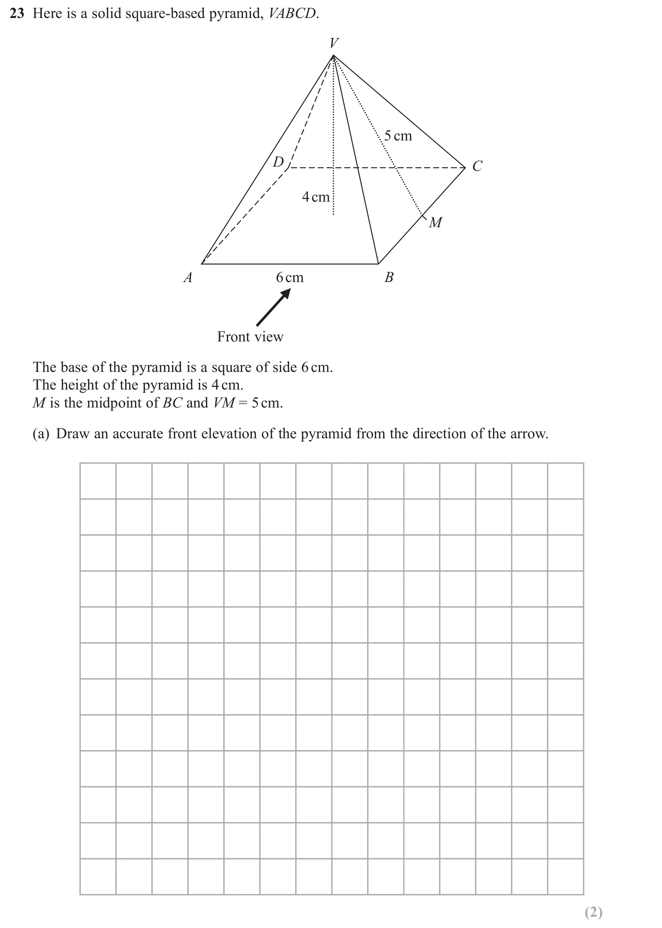 Question 23(a) - GCSE Edexcel Foundation Maths Past Paper 1 (Non-Calculator) - June 2018